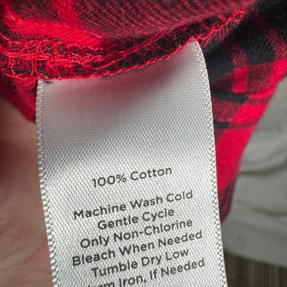 Talbots Womens 3X Red‎ Black Plaid Button Down Top Christmas Party Holidays NEW - Picture 7 of 13